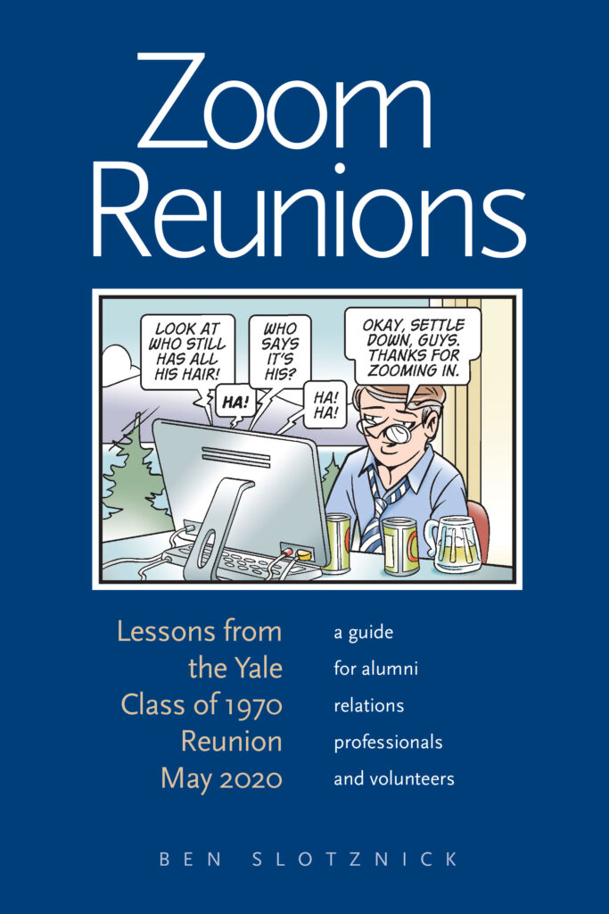 The cover of the book, "Zoom Reunions", with a Doonesbury cartoon from Garry Trudeau